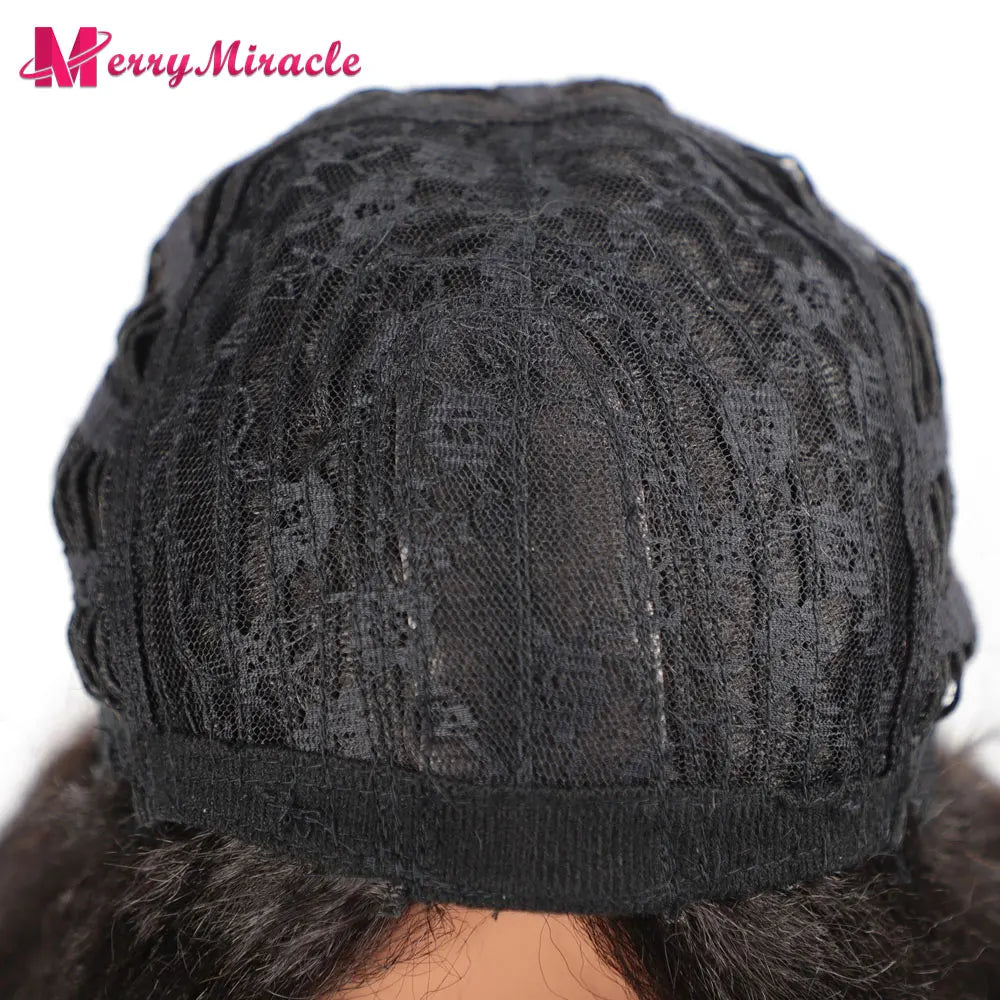 Perruques synthétiques lisses et crépues pour femmes noires, mélange de mèches noires, brunes, blondes, gingembre, rouges et blanches