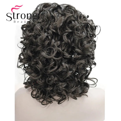 Perruques synthétiques courtes 3/4 à reflets blonds pour femmes, postiche bouclée avec bandeau, choix de couleurs