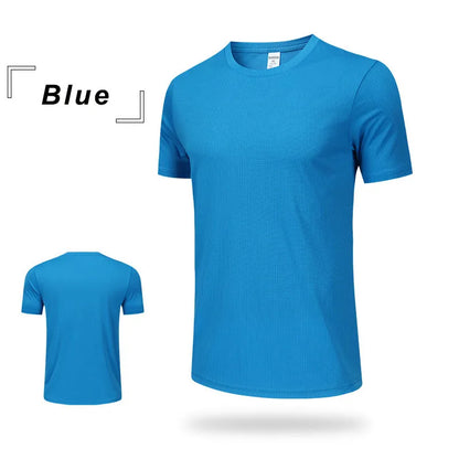 Wholesale Men's Summer Sports Casual T-Shirt 100% Training Clothing with Quick-Drying Round Neck Breathable Loose Top Plus Size