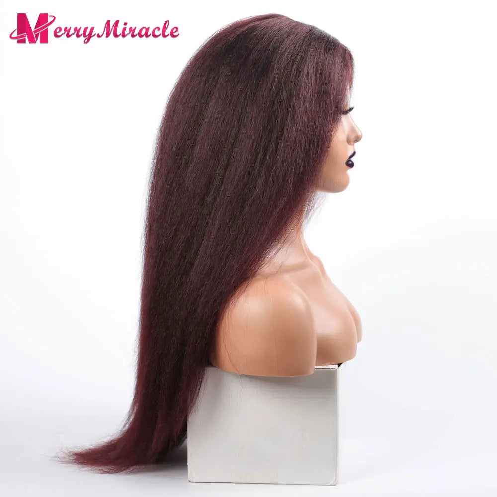 Perruques synthétiques lisses et crépues pour femmes noires, mélange de mèches noires, brunes, blondes, gingembre, rouges et blanches