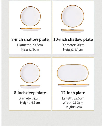 Phnom Penh-Assiettes et bols en porcelaine blanche, ensemble de nourriture, vaisselle, bol à soupe à salade, service britannique