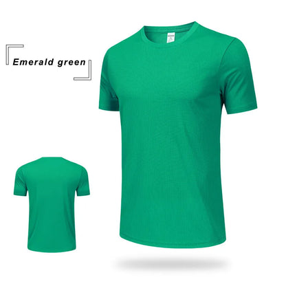 Wholesale Men's Summer Sports Casual T-Shirt 100% Training Clothing with Quick-Drying Round Neck Breathable Loose Top Plus Size