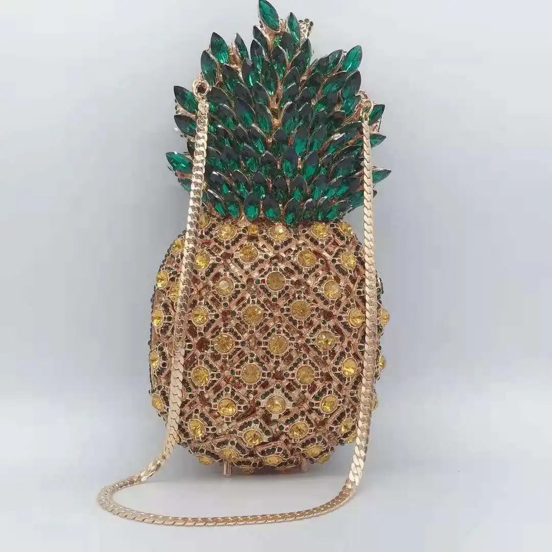 Sacs à main ananas pour femmes, rouge/argent/or/champagne diamant, nouvelle mode, pochette biscuits, pocommuniste de soirée