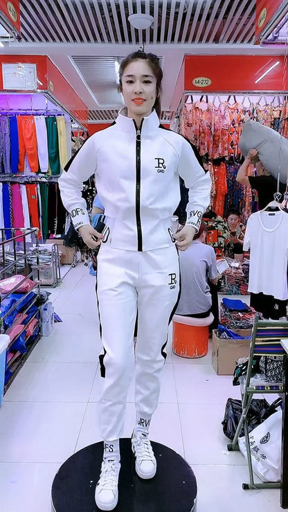 Manteau slim décontracté pour femme, pull à manches longues, pantalon, ensemble deux pièces, mode coréenne, imbibé de sport, automne, hiver, nouveau, 2025