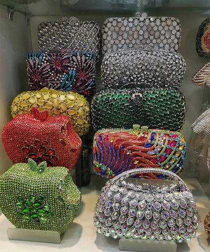 Sacs à main ananas pour femmes, rouge/argent/or/champagne diamant, nouvelle mode, pochette biscuits, pocommuniste de soirée