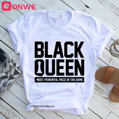 T-shirt Africain avec Imprimé Je suis une Reine de Mélanine, Vêtement pour Femme, Fille Noire, Mois de l'Histoire, DstressSunshine