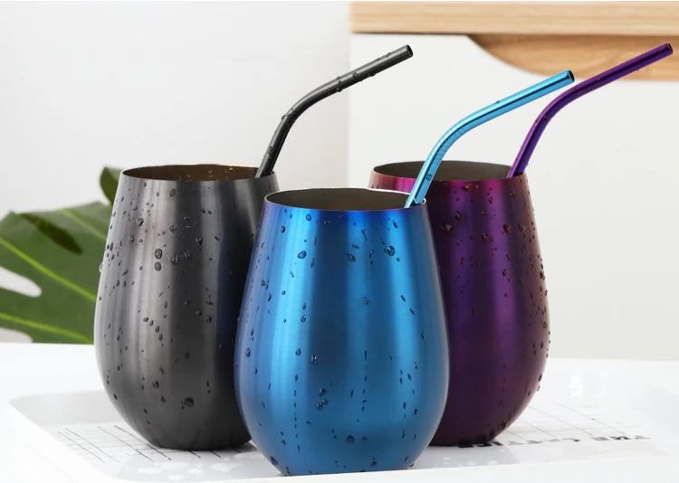 Tasse à bière et vin en acier inoxydable de 500ml, gobelet à bière en or Rose, tasse à Cocktail, jus de lait, tasse à boire en métal pour Bar, verres d'extérieur