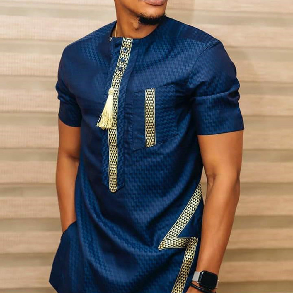 T-shirt Dashiki à manches courtes pour hommes, vêtements africains, style de mode, nouveau, été, 2021