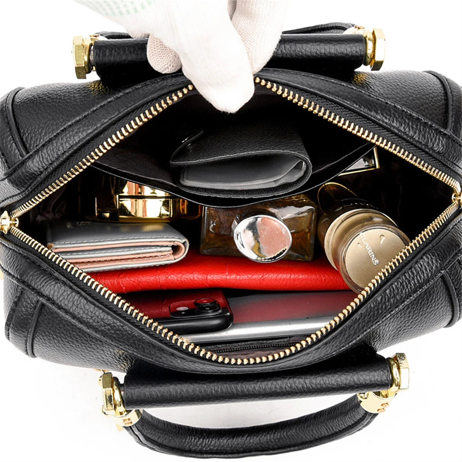 Granded marque en cuir de vachette Sac à main sac à main femmes décontracté bandoulière sacs à bandoulière de luxe dames fourre-tout Boston Sac 2024