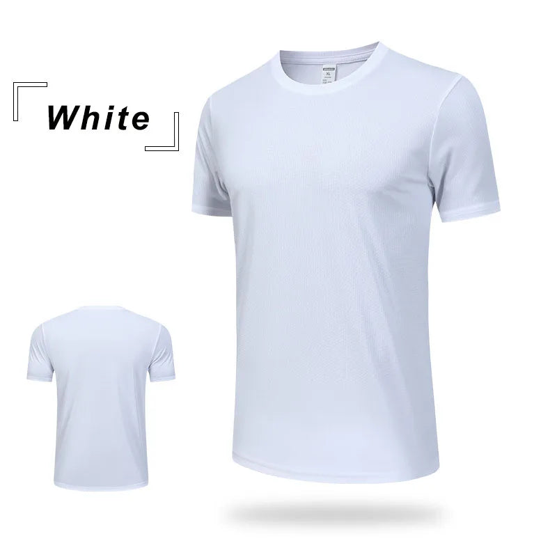 Wholesale Men's Summer Sports Casual T-Shirt 100% Training Clothing with Quick-Drying Round Neck Breathable Loose Top Plus Size