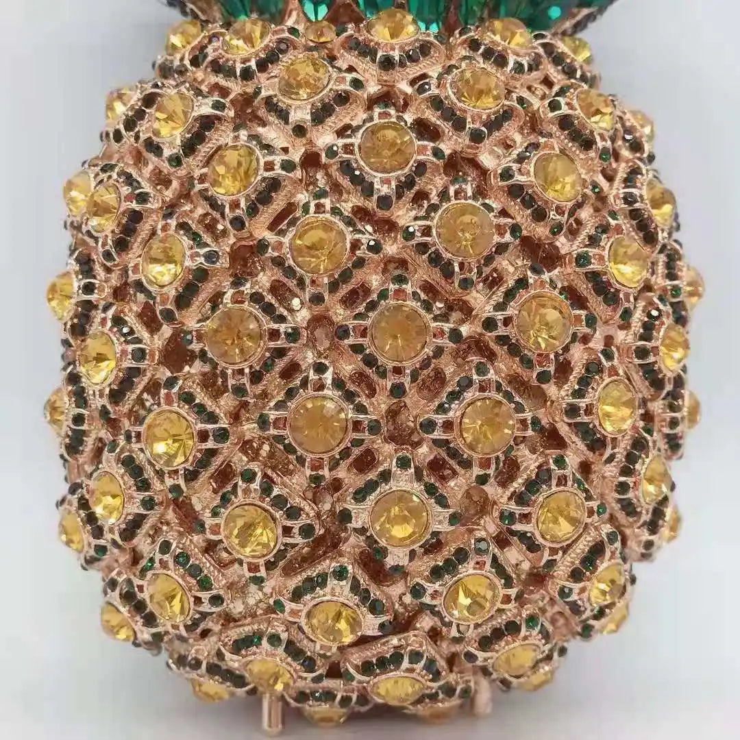 Sacs à main ananas pour femmes, rouge/argent/or/champagne diamant, nouvelle mode, pochette biscuits, pocommuniste de soirée
