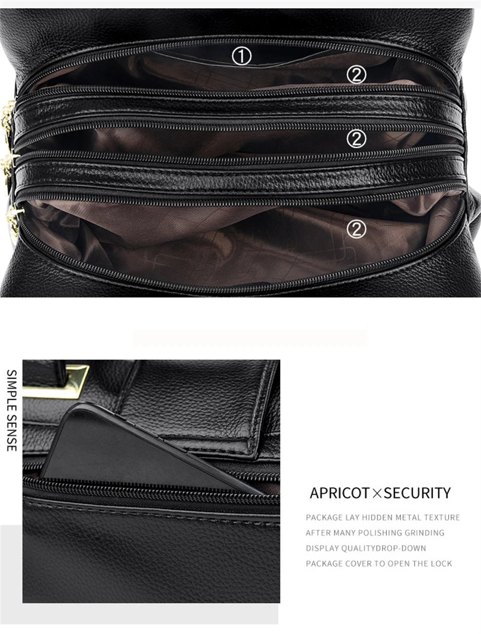 Sacs à main en cuir multicouches pour femmes, sac à poignée supérieure, sacs à main de qualité, designer de luxe féminin, grande capacité, Boston Ladies Sac A Main