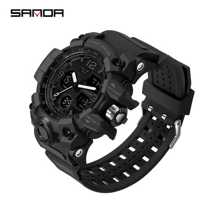 SANDA nouvelle mode Sport militaire montre-bracelet pour hommes numérique Quartz double affichage montres étanche montre décontractée pour hommes