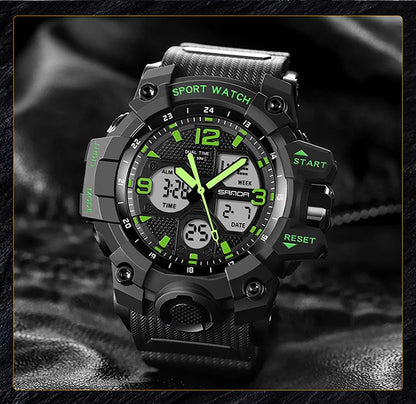 SANDA nouvelle mode Sport militaire montre-bracelet pour hommes numérique Quartz double affichage montres étanche montre décontractée pour hommes