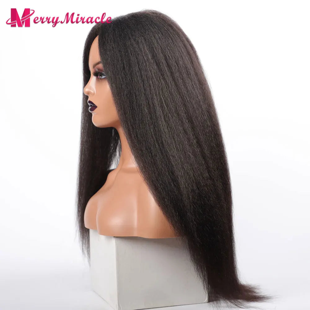 Perruques synthétiques lisses et crépues pour femmes noires, mélange de mèches noires, brunes, blondes, gingembre, rouges et blanches