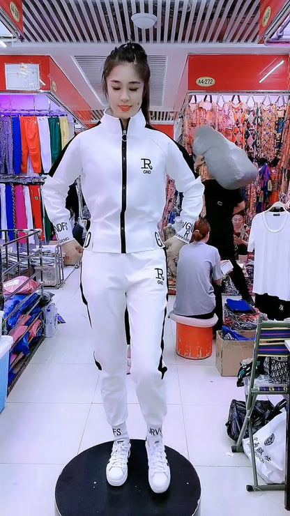 Manteau slim décontracté pour femme, pull à manches longues, pantalon, ensemble deux pièces, mode coréenne, imbibé de sport, automne, hiver, nouveau, 2025