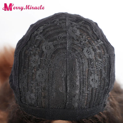 Perruques synthétiques lisses et crépues pour femmes noires, mélange de mèches noires, brunes, blondes, gingembre, rouges et blanches