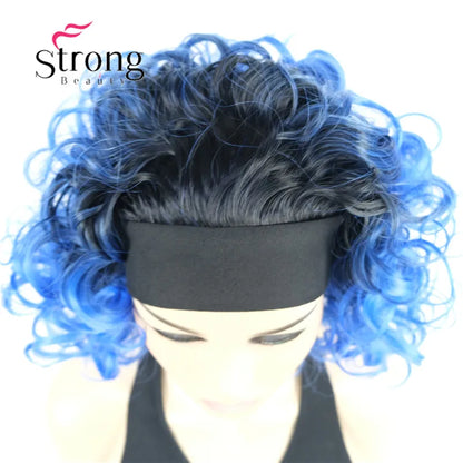 Perruques synthétiques courtes 3/4 à reflets blonds pour femmes, postiche bouclée avec bandeau, choix de couleurs