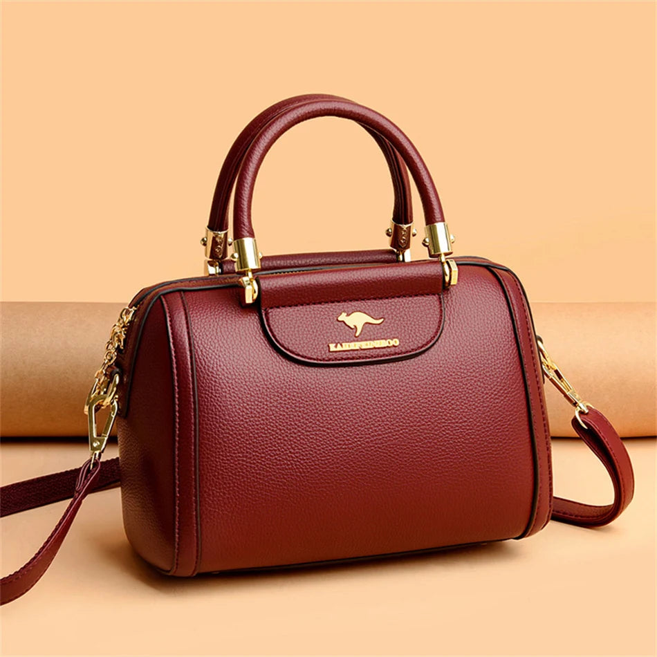 Granded marque en cuir de vachette Sac à main sac à main femmes décontracté bandoulière sacs à bandoulière de luxe dames fourre-tout Boston Sac 2024