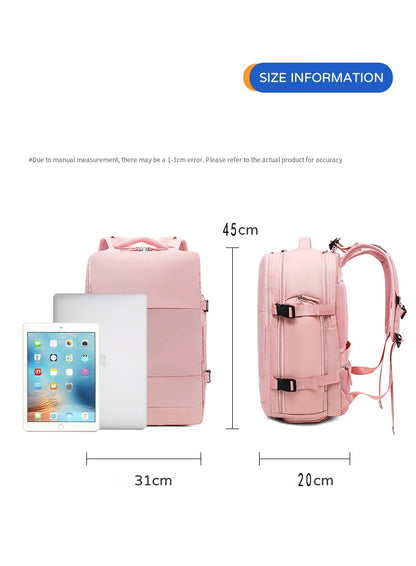 Hot Selling Women's  Casual Travel Backpack  USB Charge Port Laptop Bag Large Capacity Nylon Waterproof Backpack
