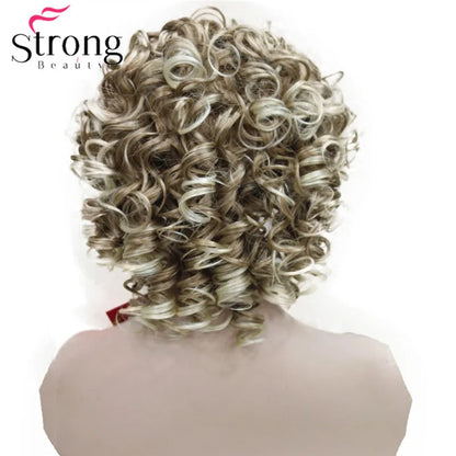 Perruques synthétiques courtes 3/4 à reflets blonds pour femmes, postiche bouclée avec bandeau, choix de couleurs