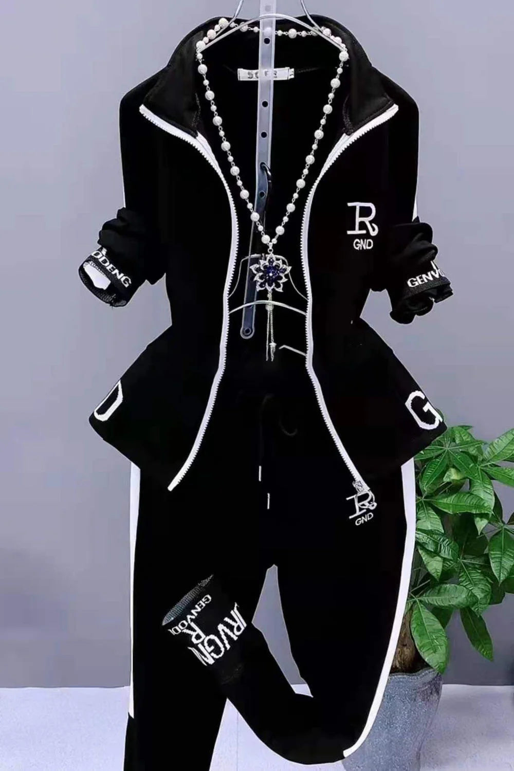 Manteau slim décontracté pour femme, pull à manches longues, pantalon, ensemble deux pièces, mode coréenne, imbibé de sport, automne, hiver, nouveau, 2025