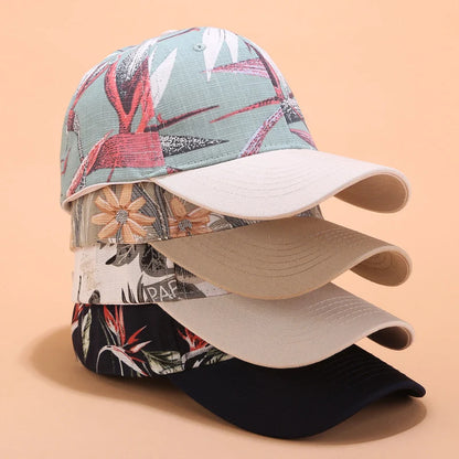 Casquette de Baseball pour femmes, imprimé floral, réglable, à rabat, mode d'été, pare-soleil d'extérieur, Bonnet pour dames, gorras