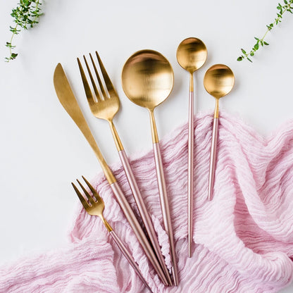 Stainless Steel Cutlery Set Dinner Fork Knife Dessert Spoons Coffee Stirring Spoon Fruit Fork Tableware Home Restaurant Supplier