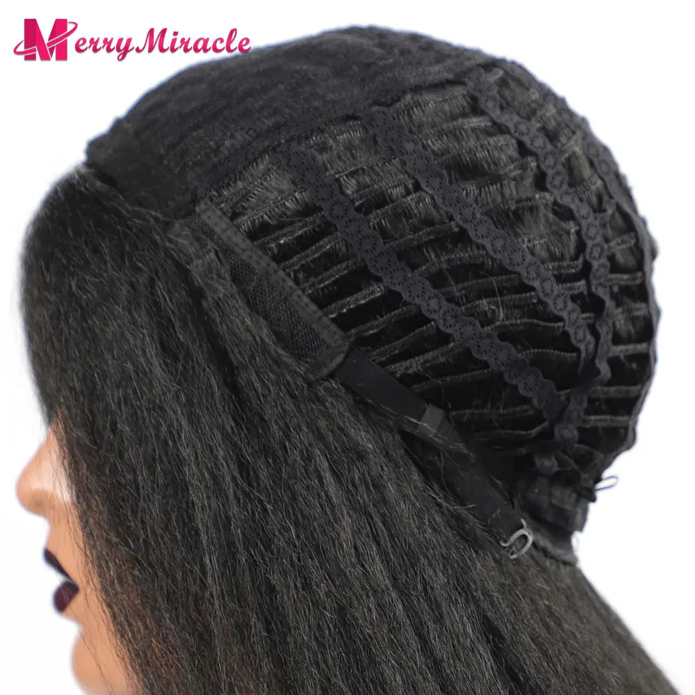 Perruques synthétiques lisses et crépues pour femmes noires, mélange de mèches noires, brunes, blondes, gingembre, rouges et blanches