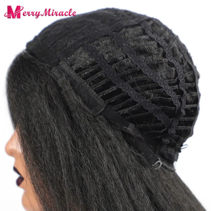 Perruques synthétiques lisses et crépues pour femmes noires, mélange de mèches noires, brunes, blondes, gingembre, rouges et blanches