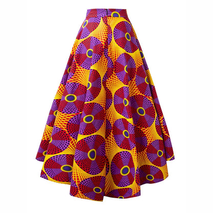 Hot Sale Latest Style Traditional Stylish Ankara Printed Long Skirt for Women