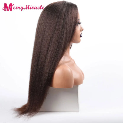 Perruques synthétiques lisses et crépues pour femmes noires, mélange de mèches noires, brunes, blondes, gingembre, rouges et blanches