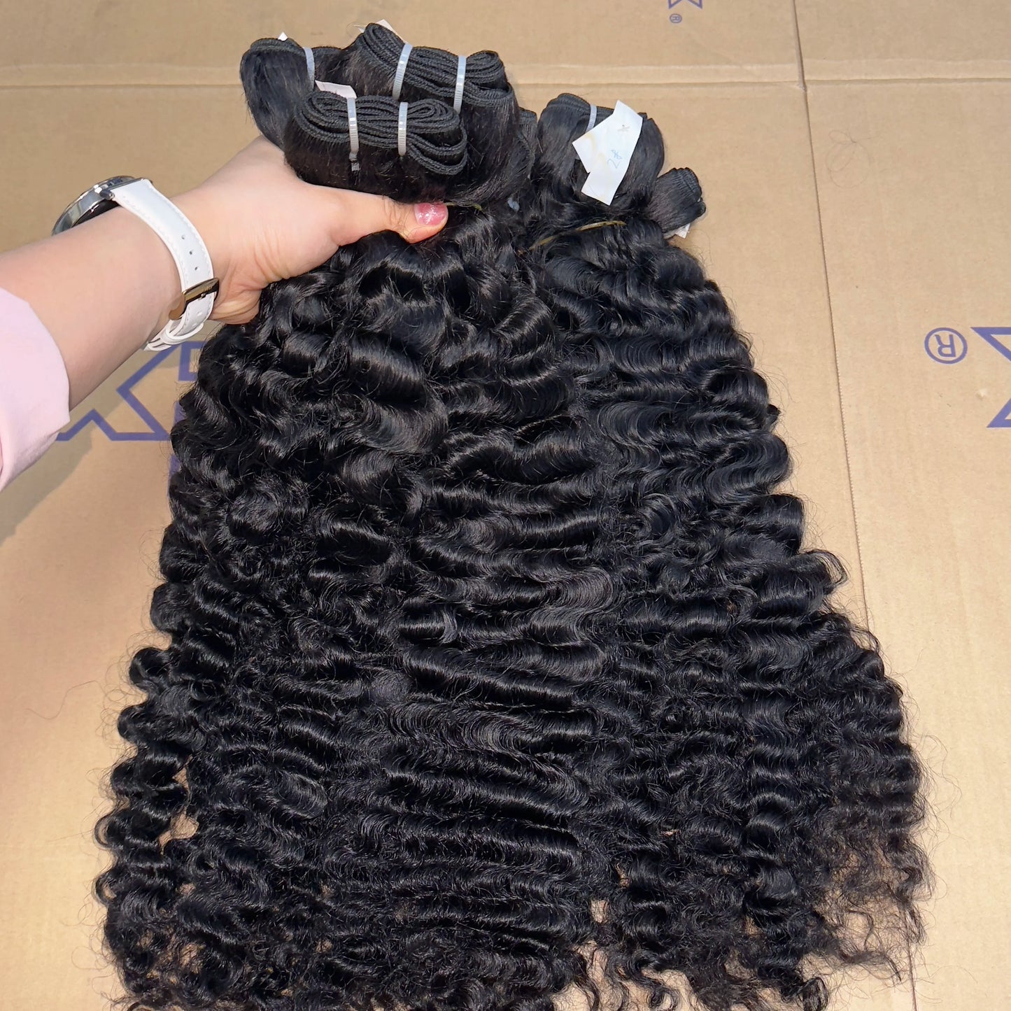 Burmese Curly Hair Extensions Double Drawn Brazilian Natural Silk Wig Supplier's Kinky Deep Curly Straight Bundle Cambodian Hair