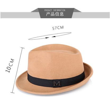 Hommes hiver épais chaud feutre Fedora chapeaux laine Gentleman Jazz casquette homburg mâle classique à bord étroit chapeau haut-de-forme