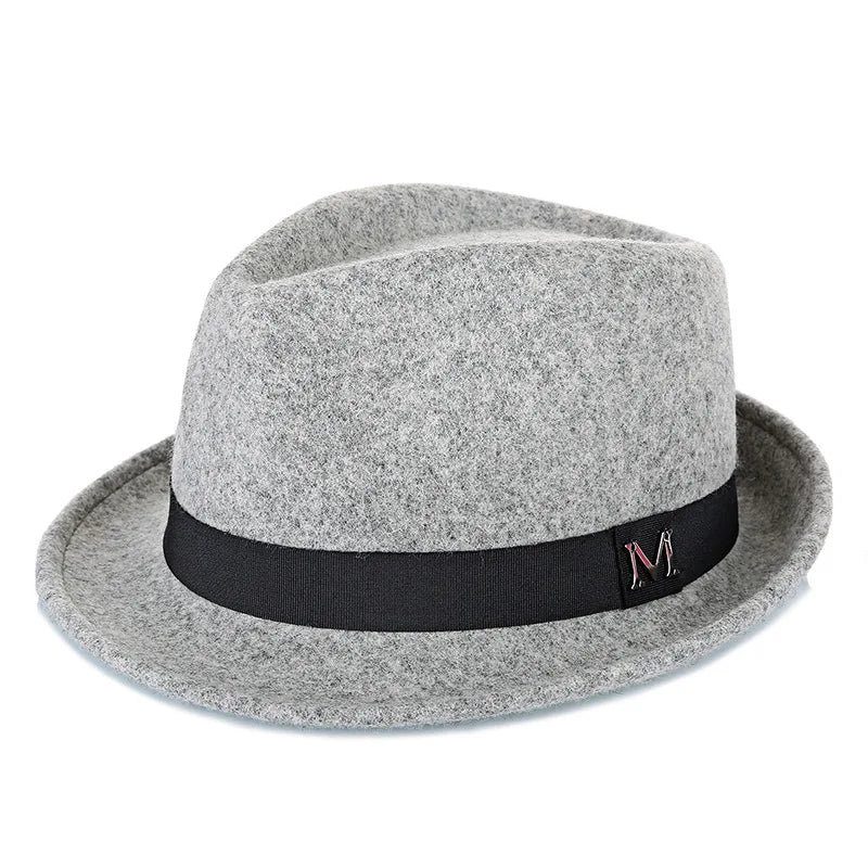 Hommes hiver épais chaud feutre Fedora chapeaux laine Gentleman Jazz casquette homburg mâle classique à bord étroit chapeau haut-de-forme