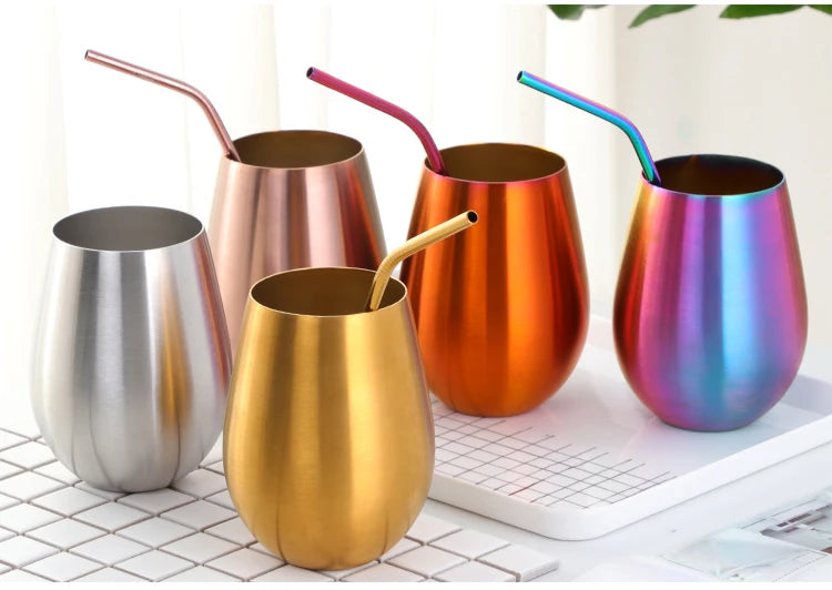 Tasse à bière et vin en acier inoxydable de 500ml, gobelet à bière en or Rose, tasse à Cocktail, jus de lait, tasse à boire en métal pour Bar, verres d'extérieur