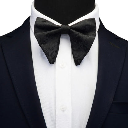 GUSLESON Paisley grand noeud papillon hommes bleu rouge jaune noeud papillon poche carré boutons de manchette ensemble avec boîte-cadeau soie mariage cravate pour homme