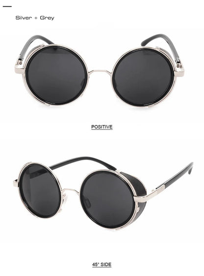 SHAUNA Vintage femmes Steampunk rétro revêtement hommes lunettes de soleil rondes marque concepteur Punk lunettes de soleil UV400