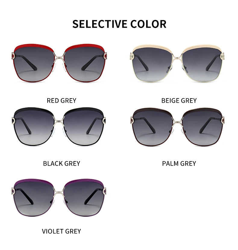 GCV lunettes De Soleil polarisées pour femmes lentille dégradée lunettes De Soleil rondes carrées marque De luxe Oculos Lunette De Soleil Femme