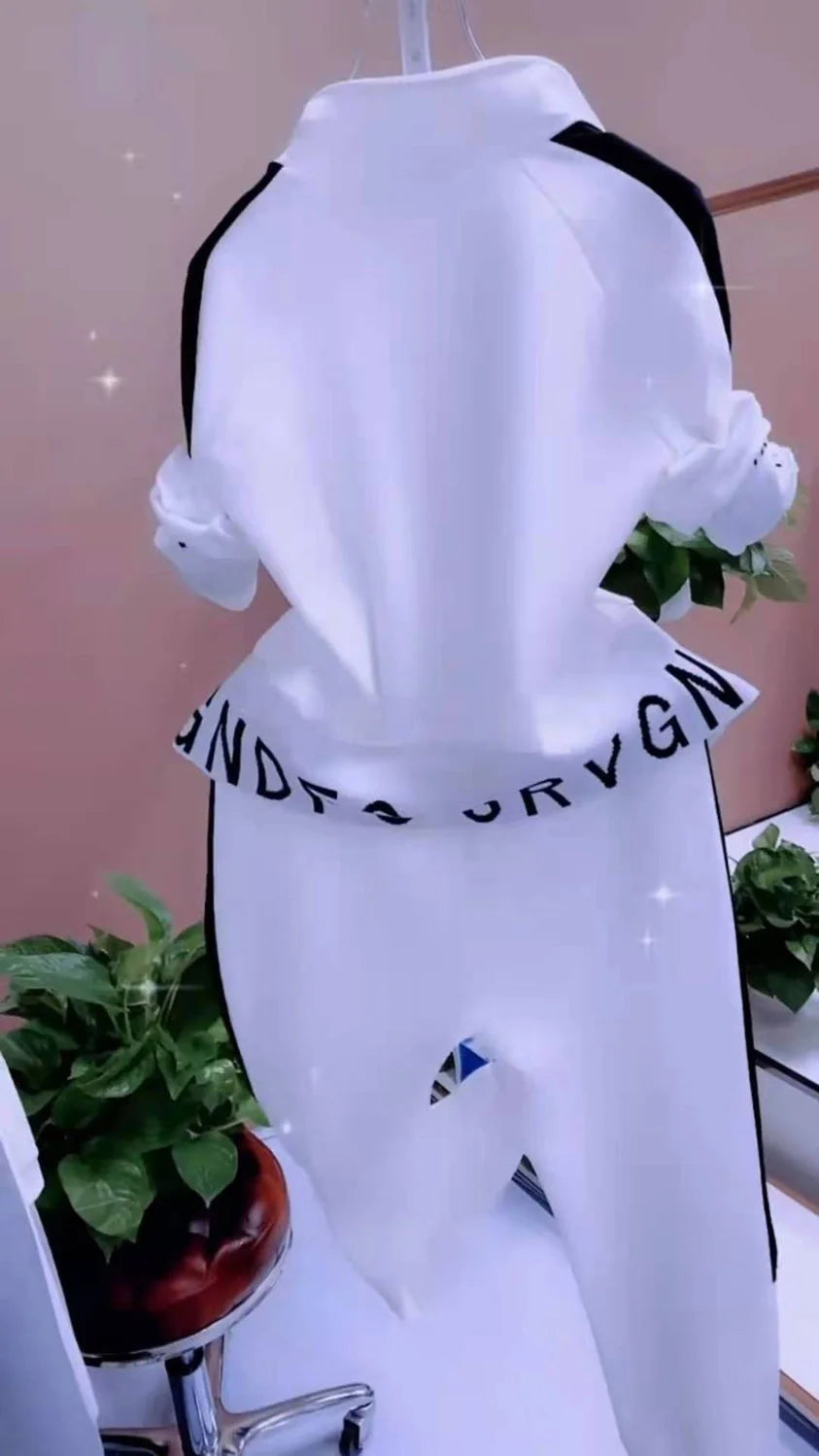 Manteau slim décontracté pour femme, pull à manches longues, pantalon, ensemble deux pièces, mode coréenne, imbibé de sport, automne, hiver, nouveau, 2025