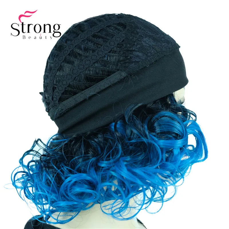 Perruques synthétiques courtes 3/4 à reflets blonds pour femmes, postiche bouclée avec bandeau, choix de couleurs