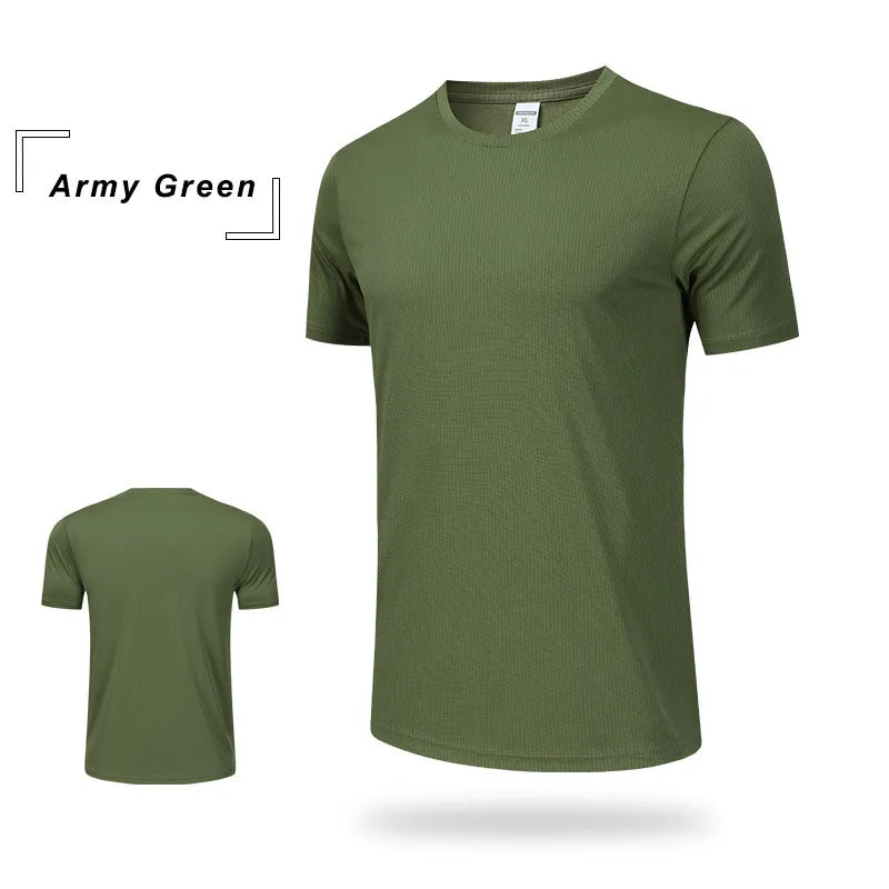 Wholesale Men's Summer Sports Casual T-Shirt 100% Training Clothing with Quick-Drying Round Neck Breathable Loose Top Plus Size