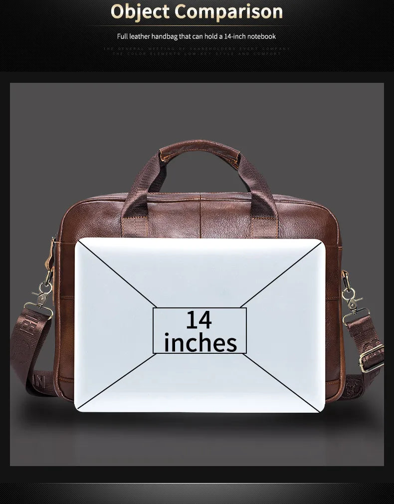 BULLCAPTAIN-Sac à Main en Cuir group pour Homme, Sacoche pour Bombes, Ordinateur Portable de 14 Pouces, Bureau, Affaires