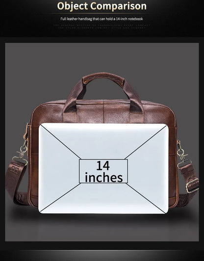 BULLCAPTAIN-Sac à Main en Cuir group pour Homme, Sacoche pour Bombes, Ordinateur Portable de 14 Pouces, Bureau, Affaires