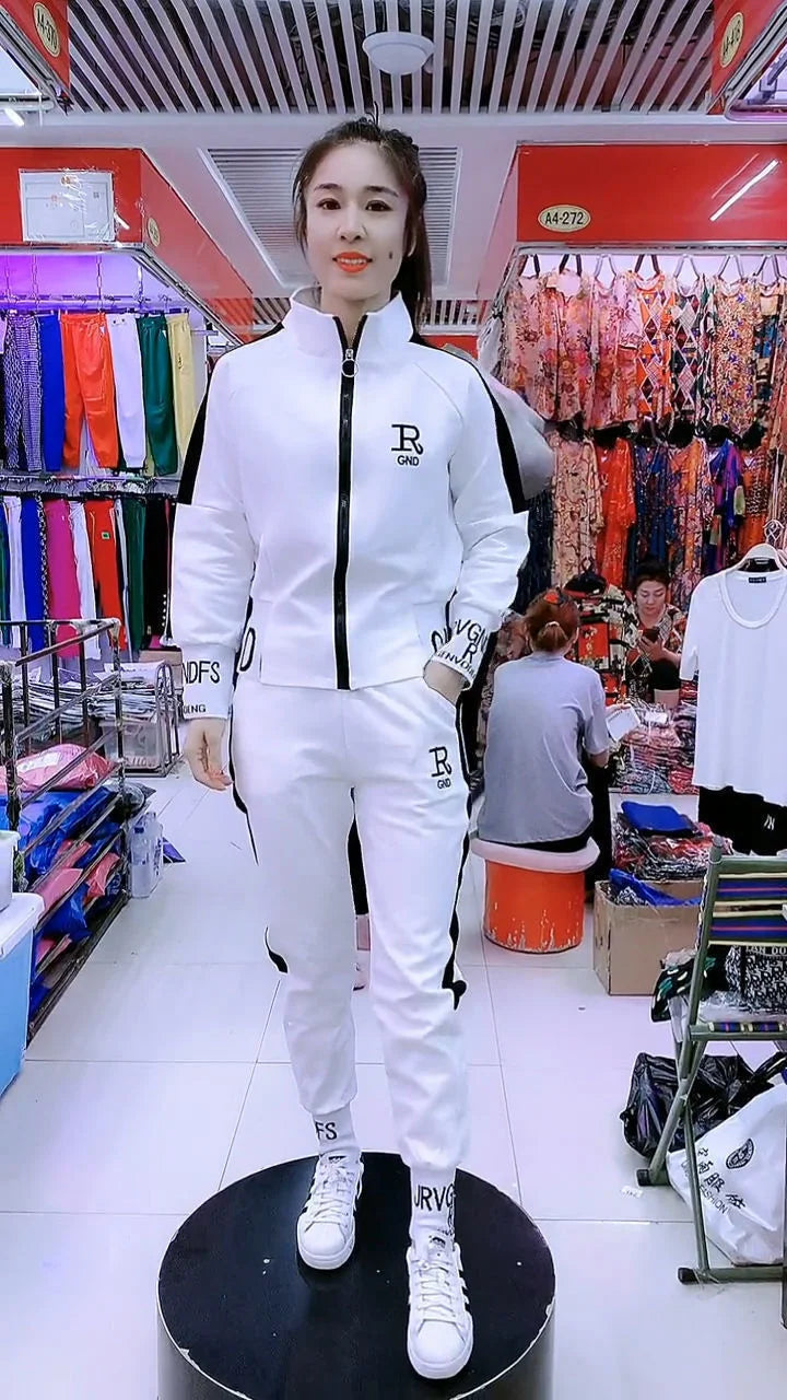 Manteau slim décontracté pour femme, pull à manches longues, pantalon, ensemble deux pièces, mode coréenne, imbibé de sport, automne, hiver, nouveau, 2025