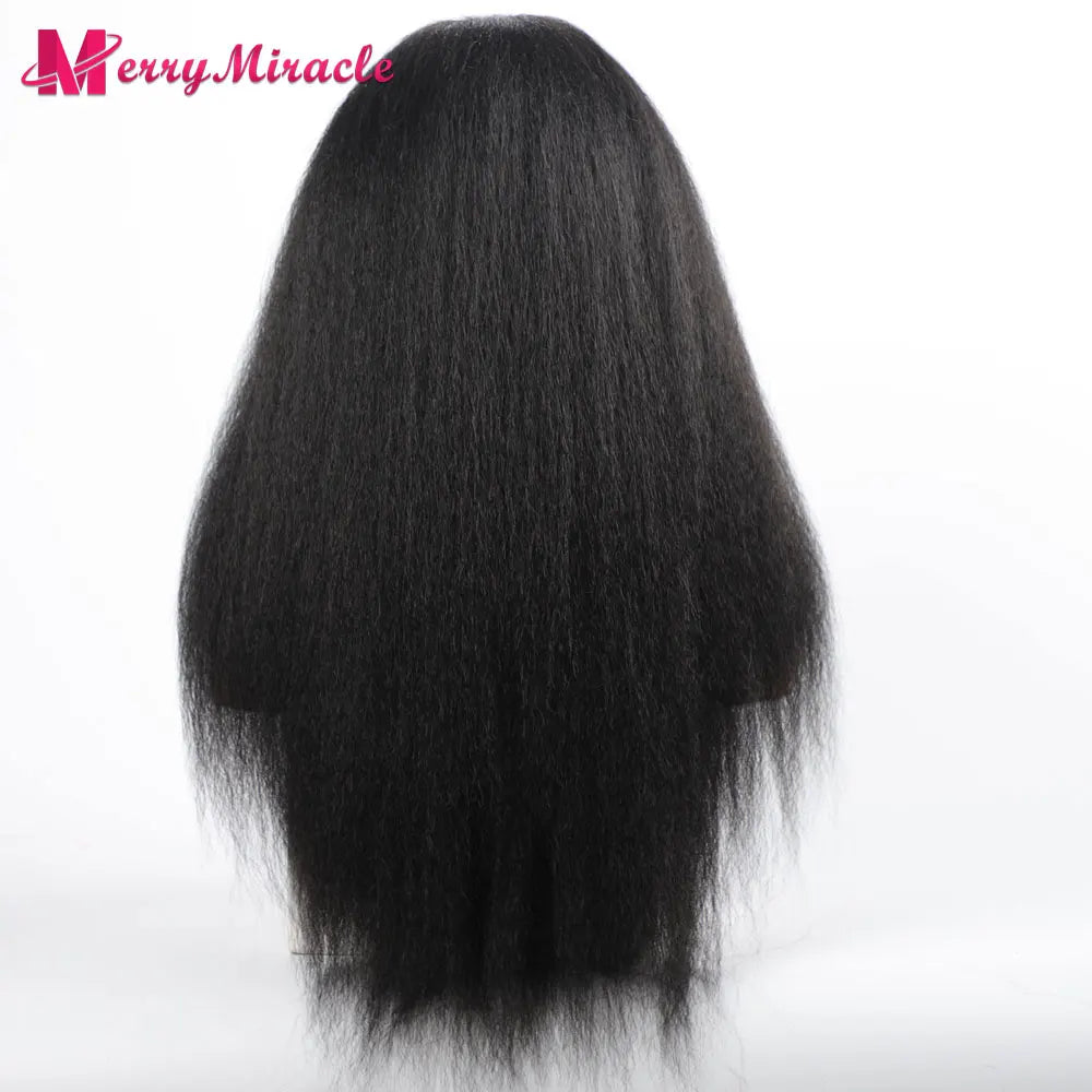 Perruques synthétiques lisses et crépues pour femmes noires, mélange de mèches noires, brunes, blondes, gingembre, rouges et blanches