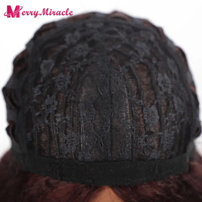 Perruques synthétiques lisses et crépues pour femmes noires, mélange de mèches noires, brunes, blondes, gingembre, rouges et blanches