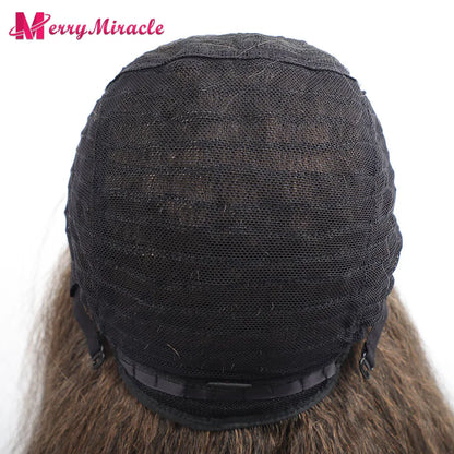 Perruques synthétiques lisses et crépues pour femmes noires, mélange de mèches noires, brunes, blondes, gingembre, rouges et blanches