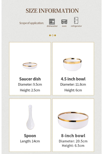 Phnom Penh-Assiettes et bols en porcelaine blanche, ensemble de nourriture, vaisselle, bol à soupe à salade, service britannique