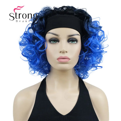 Perruques synthétiques courtes 3/4 à reflets blonds pour femmes, postiche bouclée avec bandeau, choix de couleurs